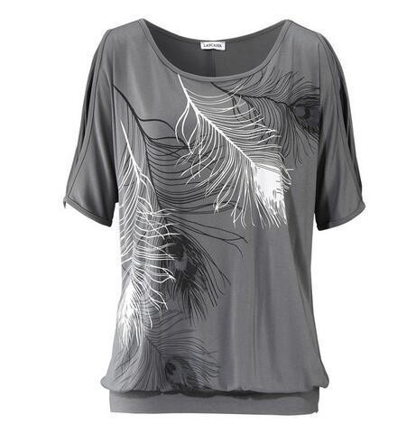 スタイリッシュな女性ルーズフィットtシャツレディーススクリーンプリントトップ-Tシャツ問屋・仕入れ・卸・卸売り