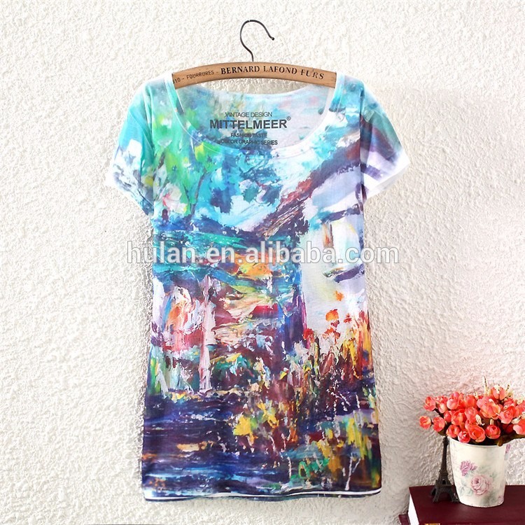 2016最新の女性フルプリントデジタルプリントtシャツ-Tシャツ問屋・仕入れ・卸・卸売り