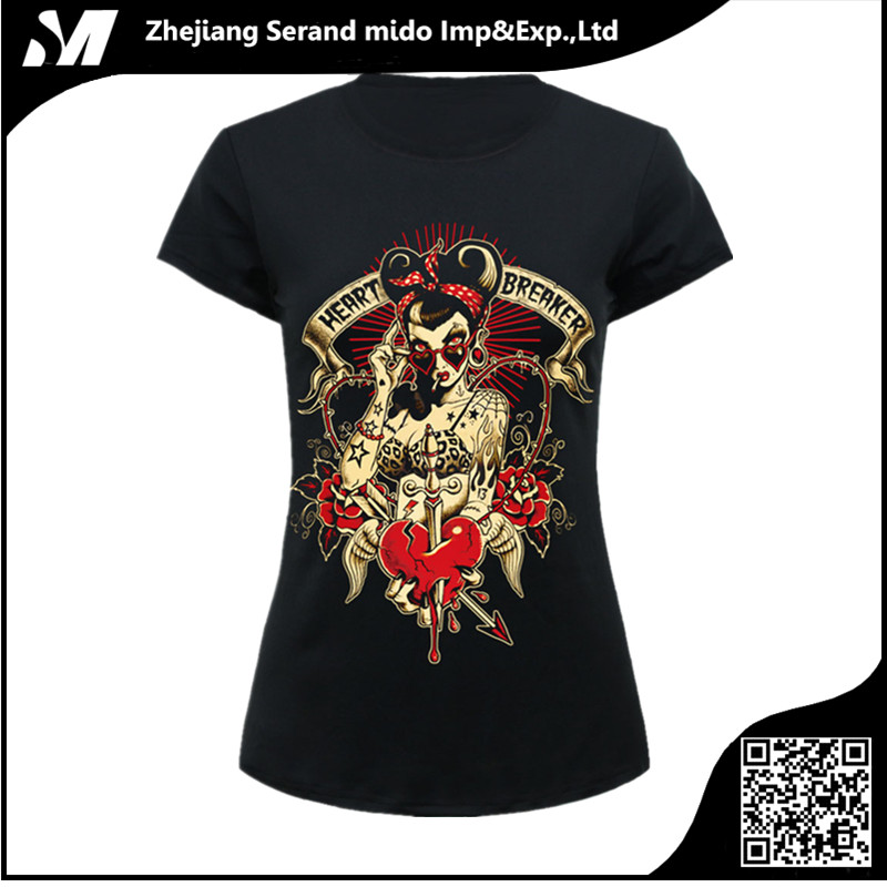 女性ホット販売ファッションデザイン100%ポリエステルプロフェッショナル3d印刷tシャツ-Tシャツ問屋・仕入れ・卸・卸売り