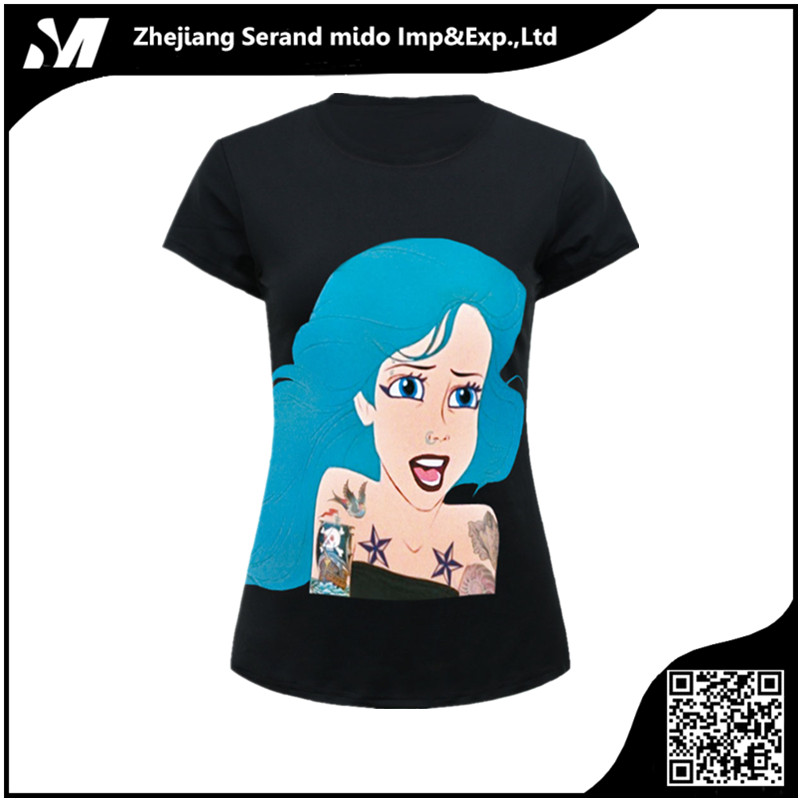 ファッション卸売安い漫画黒3d女の子のtシャツ-Tシャツ問屋・仕入れ・卸・卸売り