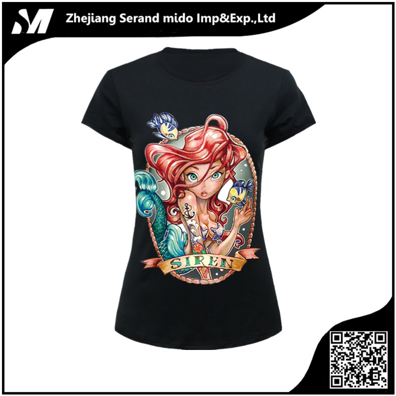 新しいファッションスタイル安い女性漫画黒3dプリントtシャツ-Tシャツ問屋・仕入れ・卸・卸売り
