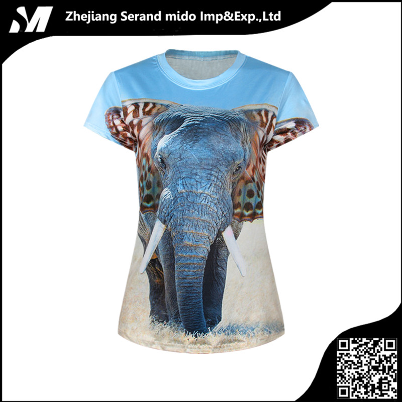 ノベルティ3dデジタル印刷女性ショートスリーブtシャツ-Tシャツ問屋・仕入れ・卸・卸売り