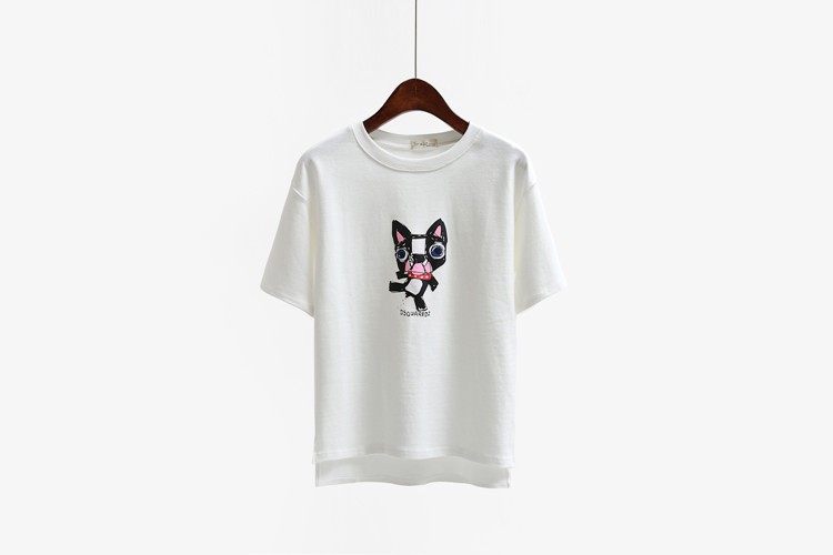 ファッショナブルな若い女の子レジャー白いロングシャツトップ-Tシャツ問屋・仕入れ・卸・卸売り