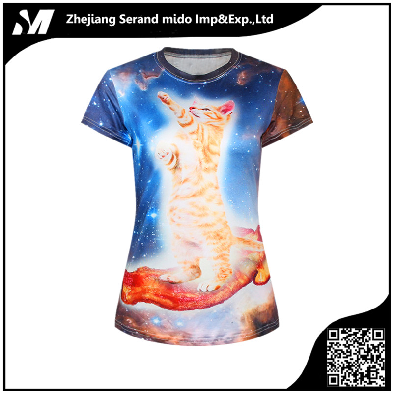 夏卸売3d星空猫プリント半袖tシャツ-Tシャツ問屋・仕入れ・卸・卸売り