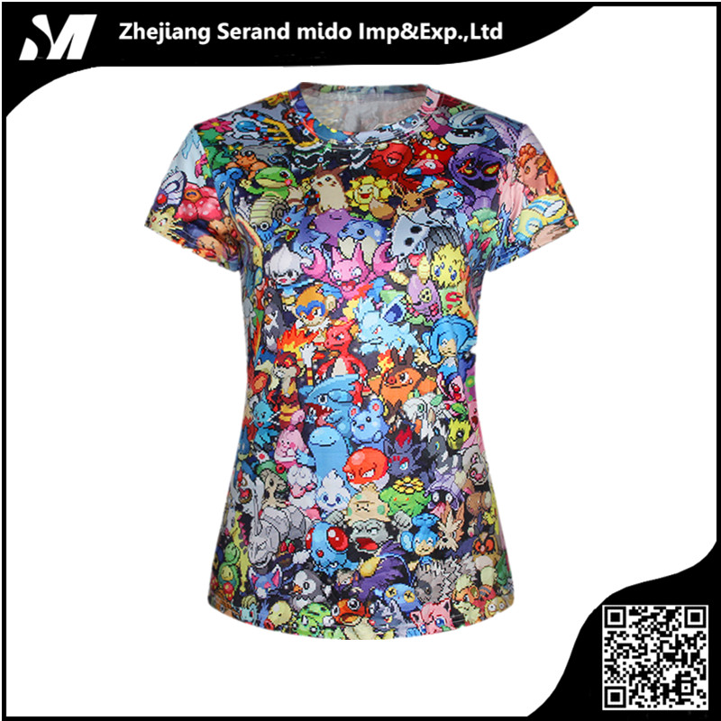 夏昇華3dカスタムかわいい漫画女性tシャツ-Tシャツ問屋・仕入れ・卸・卸売り