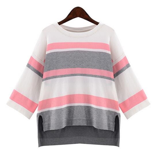 バルク販売レディースストライプカラーシャツ女性ルーストップシャツ-Tシャツ問屋・仕入れ・卸・卸売り