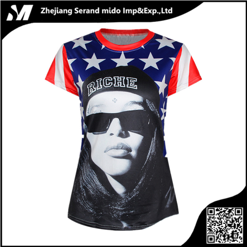 ファッションデザイン100%ポリエステル3dプリント女性tシャツ-Tシャツ問屋・仕入れ・卸・卸売り
