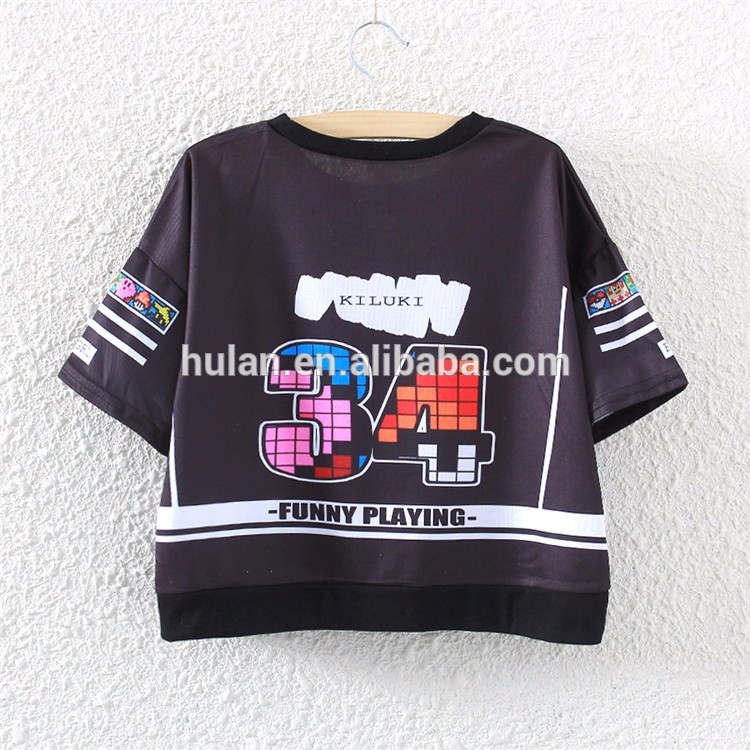 2016ホット販売ファッションレディーラブリープリントショートシャツ-Tシャツ問屋・仕入れ・卸・卸売り
