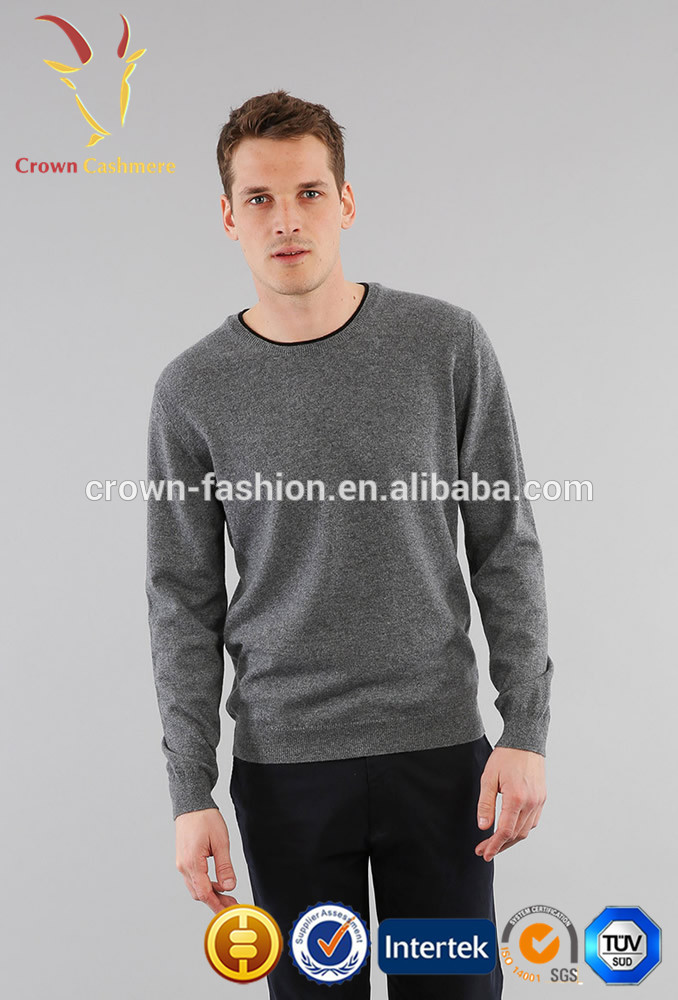 メンズニット90％10％カシミヤラウンドネックプルオーバーウールの男性のセーター-セーター問屋・仕入れ・卸・卸売り
