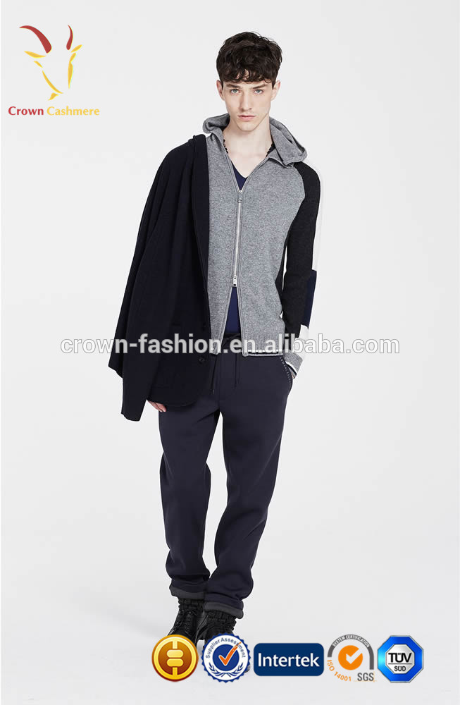fashionalのカラーブロックのカーディガンカシミヤパーカーメンズ-セーター問屋・仕入れ・卸・卸売り