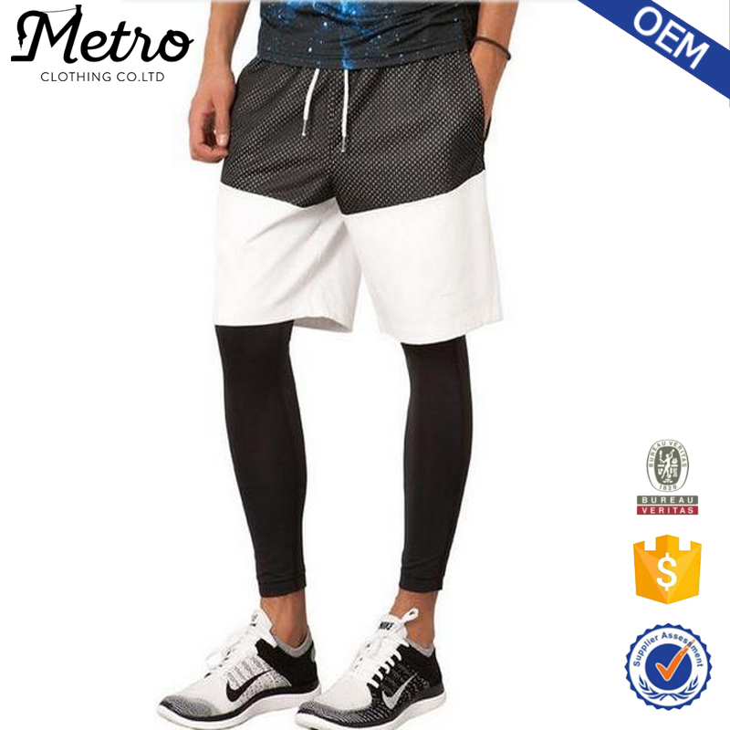 crossfit2015oemメンズショートホールセール、 白と黒でメッシュショート-ショーツ問屋・仕入れ・卸・卸売り
