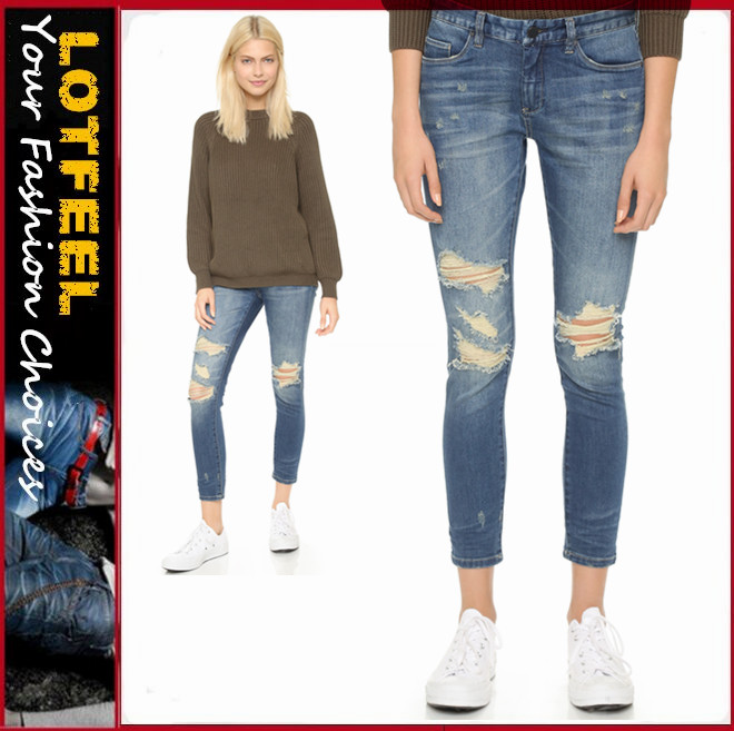 細切り穴、whiskering、と退色を貸すカジュアル空気にこれらのブランクデニムjeans. (LOTW017)-ジーンズ問屋・仕入れ・卸・卸売り