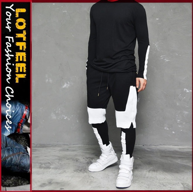 街路反逆emboコントラストlegginsスウェットパンツ( lotg216)-ジーンズ問屋・仕入れ・卸・卸売り