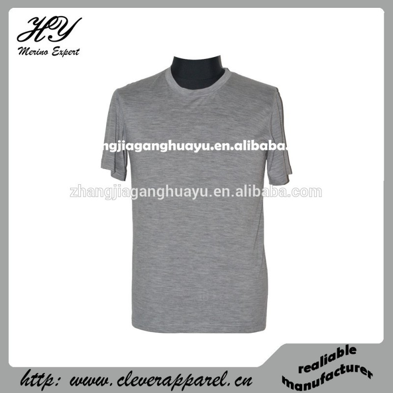 100％スーパーファインメリノウールの男性半袖ファッションt- シャツ-Tシャツ問屋・仕入れ・卸・卸売り