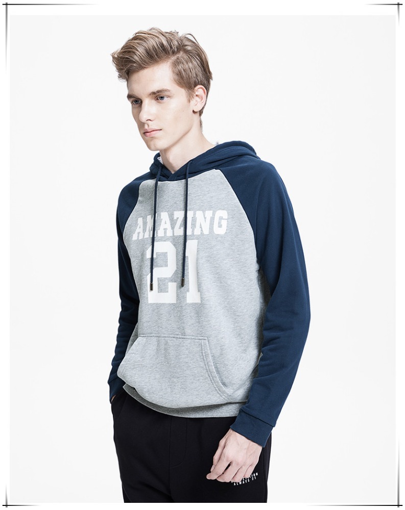 男性安いシンプルなパターンコントラスト袖coloradultスポーツhoodiess-トレーナー、パーカー問屋・仕入れ・卸・卸売り