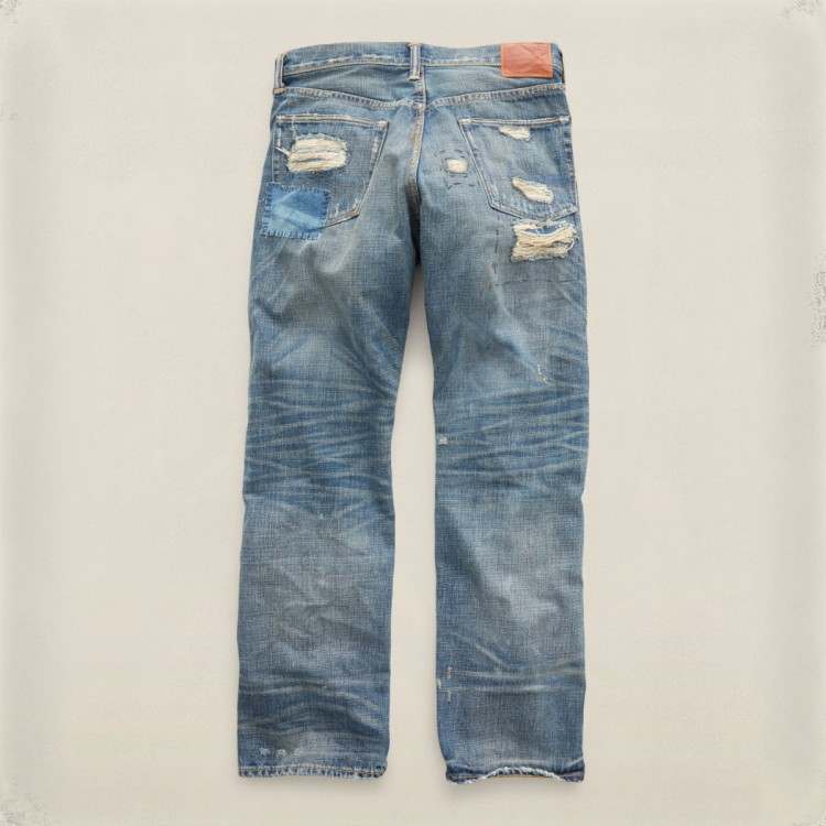 バイカーブルーデニムジーンズジーンズパンタロン( lotk014)-ジーンズ問屋・仕入れ・卸・卸売り