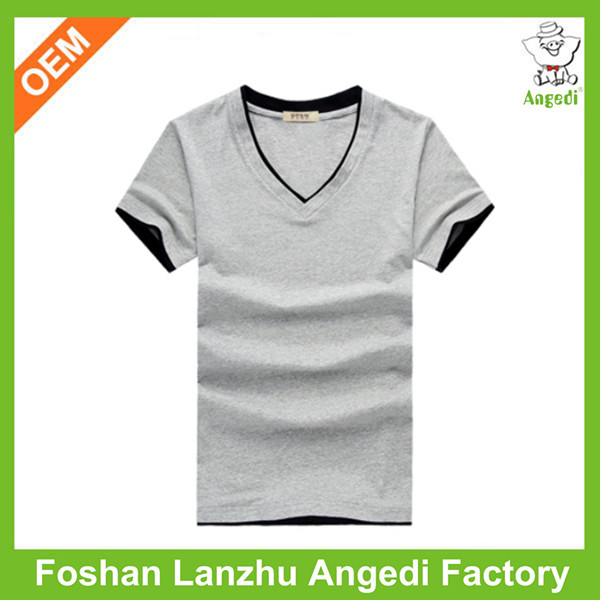 高品質ブランクtシャツ中国oem vネック無地シングルジャージーtシャツ-Tシャツ問屋・仕入れ・卸・卸売り