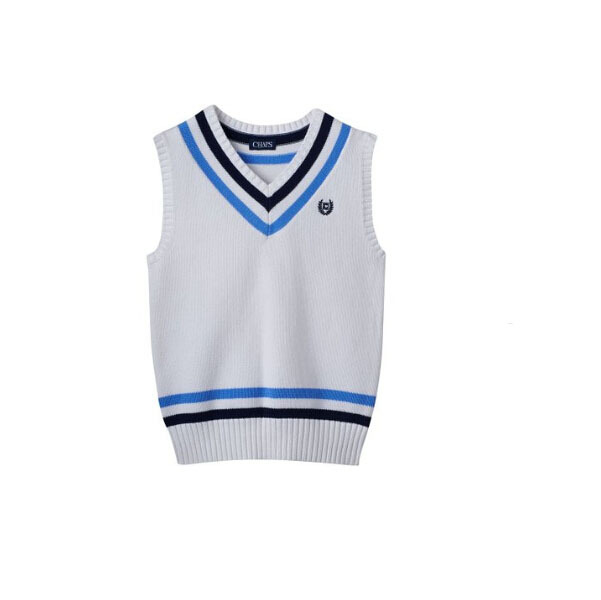 安いファッション性の高いホワイトv- 首のケーブルニット男の子セーターベスト-キッズ服　ベスト問屋・仕入れ・卸・卸売り