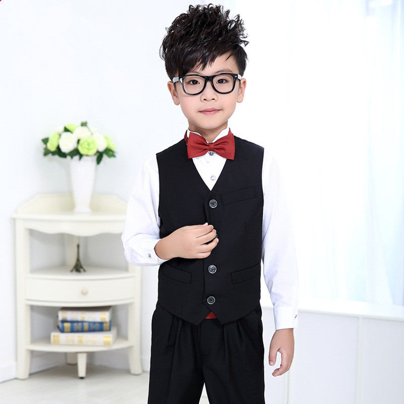 韓国の男の子ハンサム スーツ 4 ピース ベスト スーツ balck トップ グレード学童スーツ-スーツ、タキシード問屋・仕入れ・卸・卸売り