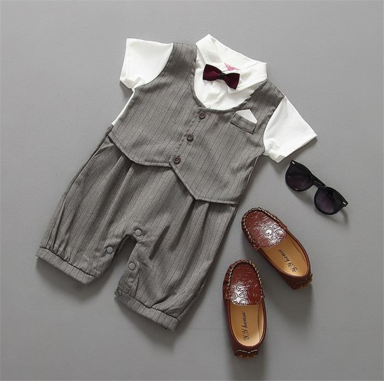 夏の男の子服ハンサムストライプベストスーツトップ販売赤ちゃん男の子セット-スーツ、タキシード問屋・仕入れ・卸・卸売り