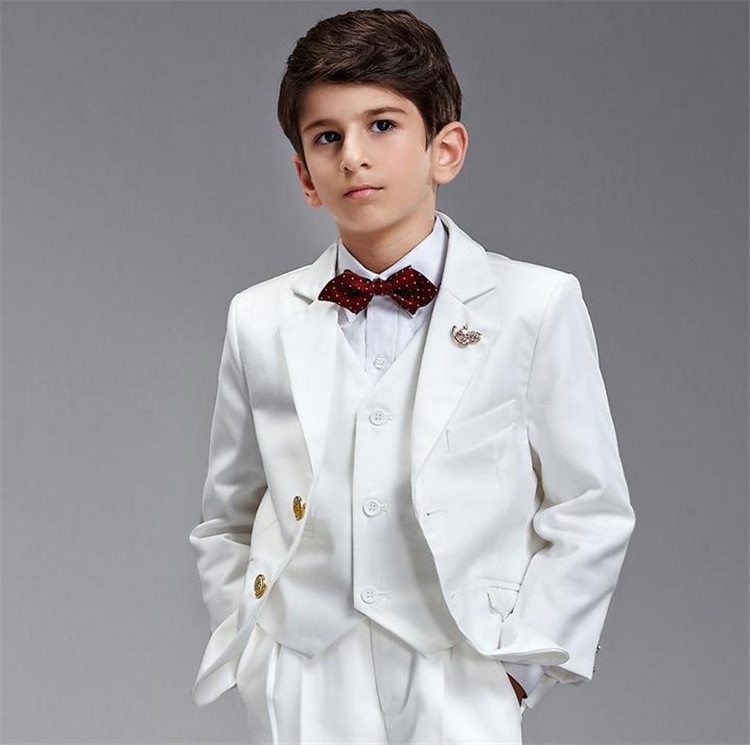 高品質韓国スタイル学童パーティー花男の子セットファッション男の子白スーツ-スーツ、タキシード問屋・仕入れ・卸・卸売り
