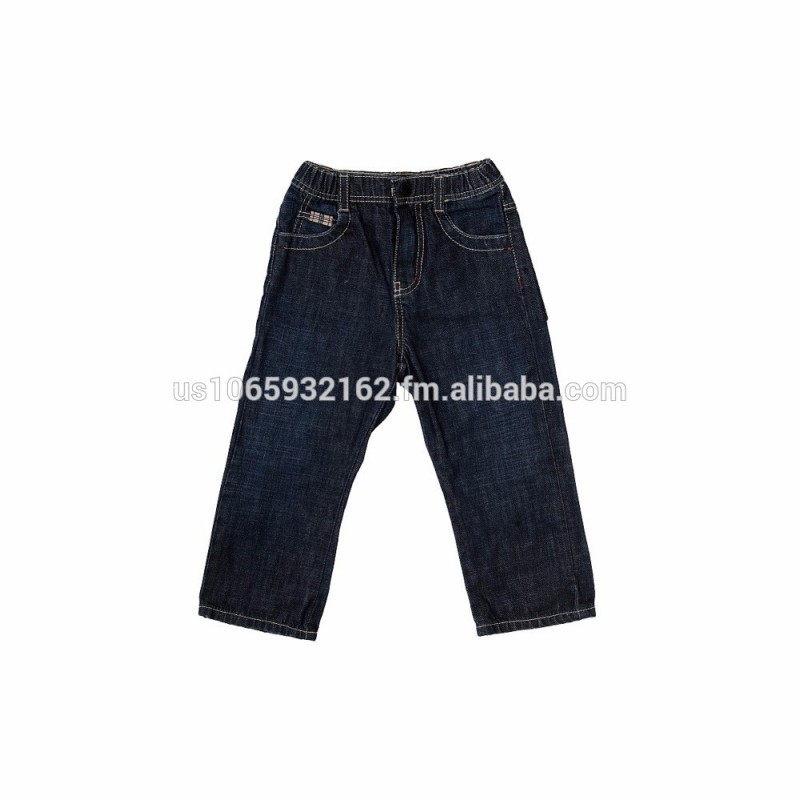 ダークブルー洗浄ジーンズ男の子-キッズ服　ジーンズ問屋・仕入れ・卸・卸売り