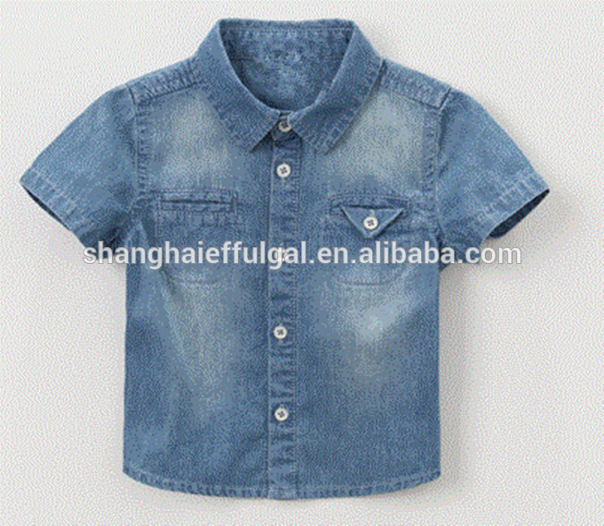 2016高品質の赤ちゃん男の子純粋な綿ジーンズシャツ-キッズ服　ジーンズ問屋・仕入れ・卸・卸売り