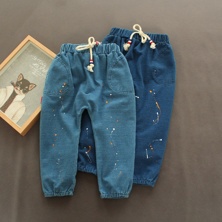 S64532Aブルーソフトデニムパンツカジュアル赤ちゃんの男の子のジーンズ-キッズ服　ジーンズ問屋・仕入れ・卸・卸売り