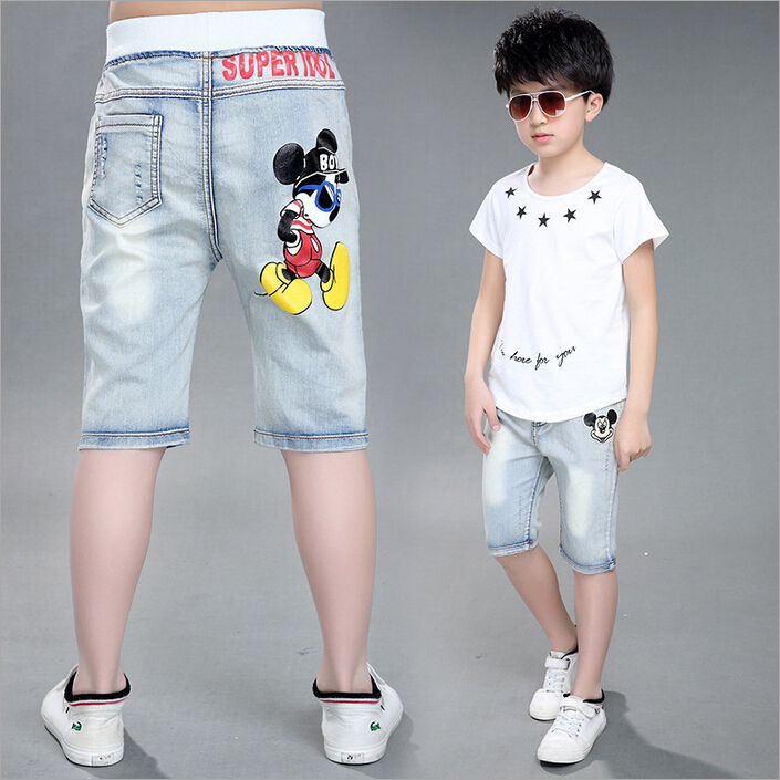高品質2016子供パンツ男の子ベビーストレッチジョーカージーンズ子供のジーンズ短い-キッズ服　ジーンズ問屋・仕入れ・卸・卸売り