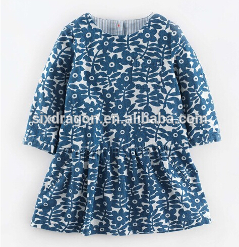ジャンドレスカジュアル女の子ジーンズ花印刷/デニム最新スタイル-キッズ服　ジーンズ問屋・仕入れ・卸・卸売り