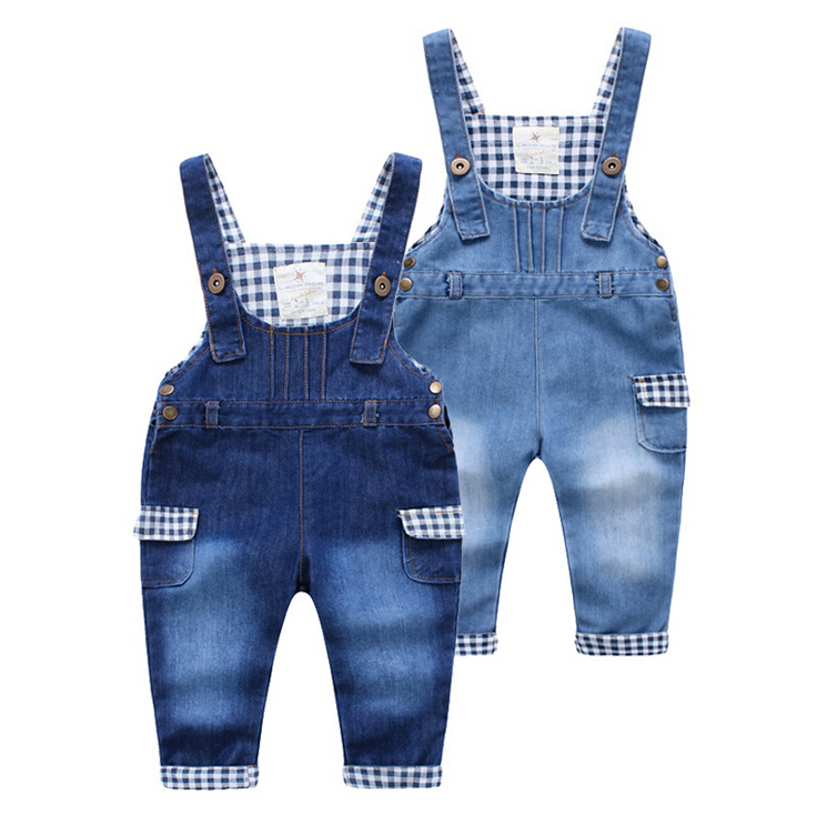 新しいオーバーオールデニムジーンズ男の子用2016秋-キッズ服　ジーンズ問屋・仕入れ・卸・卸売り