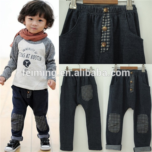 ファッションの男の子2015秋因果ロングデニムパンツ赤ん坊の子供のズボンの子供のジーンズのズボン-キッズ服　ジーンズ問屋・仕入れ・卸・卸売り
