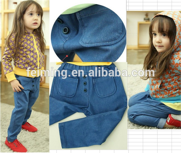 最新のデザインのキッチンキャビネット2015ジーンズトップファッションの高品質の赤ん坊の衣類の子供用ジーンズパンツ-キッズ服　ジーンズ問屋・仕入れ・卸・卸売り