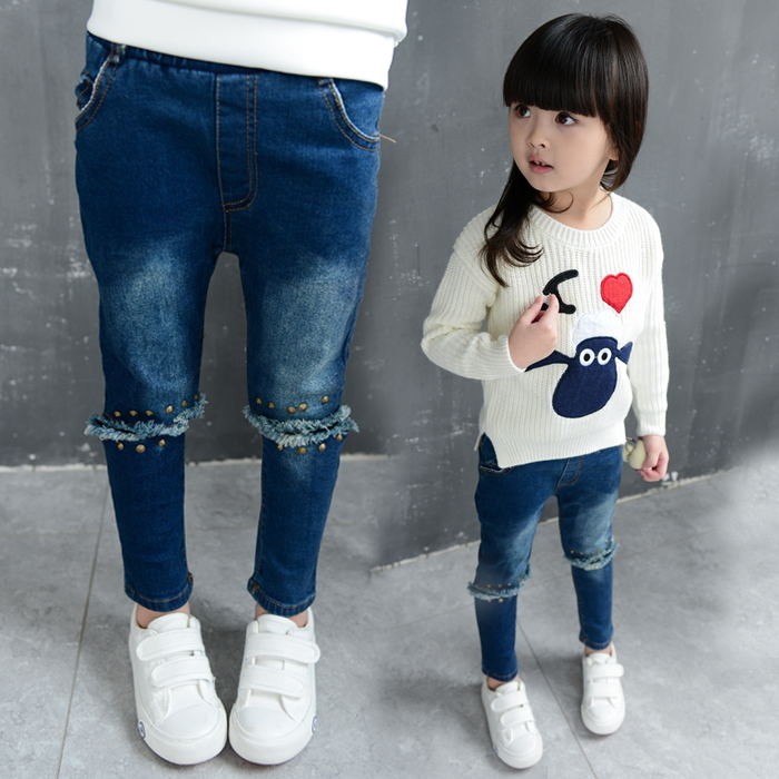熱い女の子狭いボトムジーンズパンツまとめ買い子の服、 中国から-キッズ服　ジーンズ問屋・仕入れ・卸・卸売り