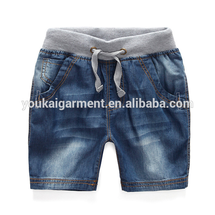 Oemサービス供給タイプ綿デニム男の子のジーンズショーツ藍洗浄キッド子供ハーフパンツ-キッズ服　ジーンズ問屋・仕入れ・卸・卸売り