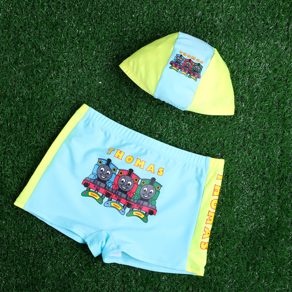 2016新しい来る男の子水泳トランク+キャップ、キッズ夏漫画トーマス水泳パンツ水着-キッズ服　半ズボン問屋・仕入れ・卸・卸売り