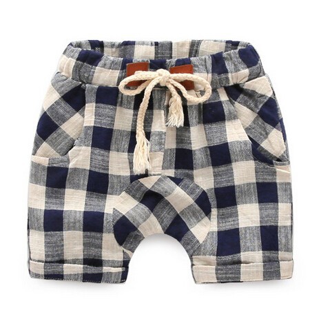 赤ちゃんの男の子の綿のチェック柄ショートパンツ2015新しい子供服夏のズボン-キッズ服　半ズボン問屋・仕入れ・卸・卸売り