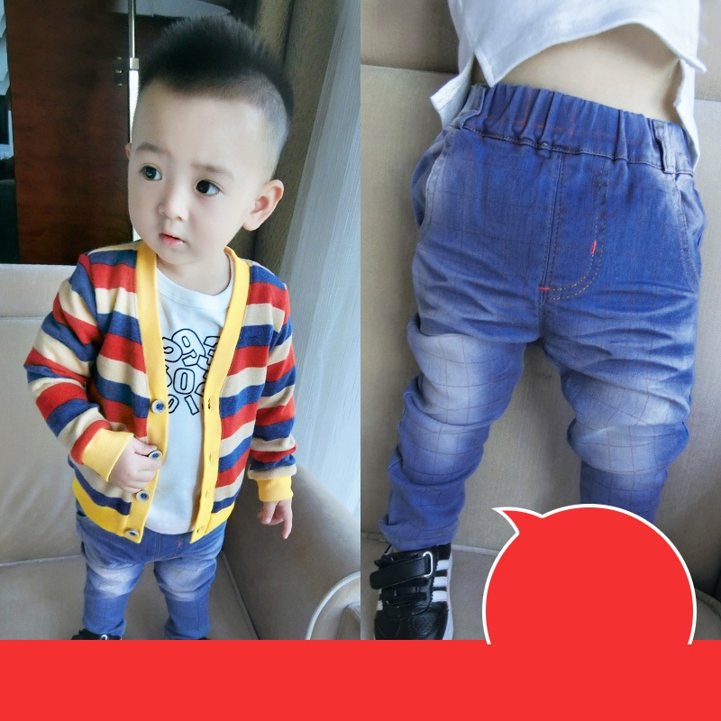 素敵なジャケットデニムwaisバネ弾性材料中国でズボンのジーンズ-キッズ服　ジーンズ問屋・仕入れ・卸・卸売り