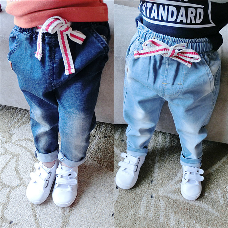 カスタムモデル春韓国スタイルの小さな男の子ブランド岩ジーンズパンツ-キッズ服　ジーンズ問屋・仕入れ・卸・卸売り