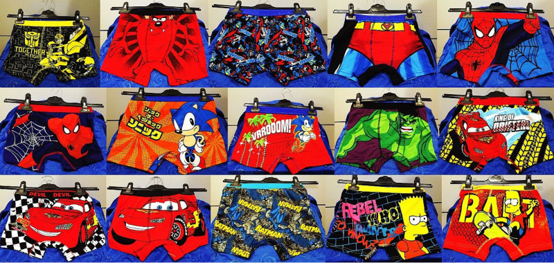 ボクサーとブリーフ男の子のための印刷されたスーパーヒーローズ- 95%綿5%ライクラススーパーヒーローズ漫画のキャラクター-キッズ用下着問屋・仕入れ・卸・卸売り