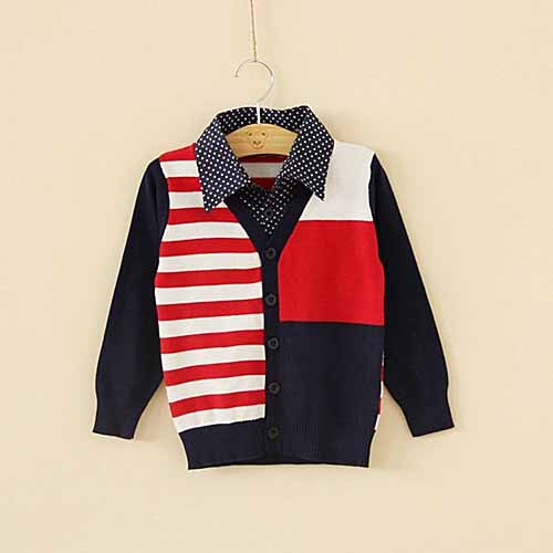 子供服春ta70922014年2枚偽の男の子の綿のカーディガン-キッズ服　セーター問屋・仕入れ・卸・卸売り