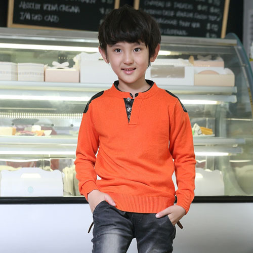 韓国スタイルコットントップニットtbx18028ソリッドカラーファッションデザイン男の子セーター-キッズ服　セーター問屋・仕入れ・卸・卸売り