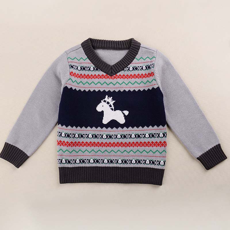 CB5133高品質子供セーター馬パターン男の子セーター-キッズ服　セーター問屋・仕入れ・卸・卸売り