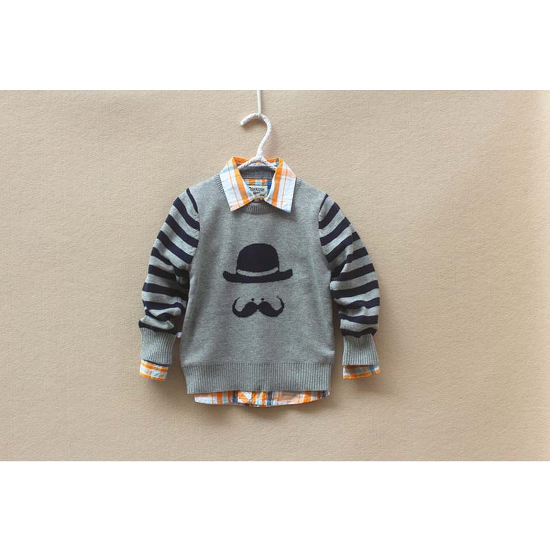 新しいスタイルのストライプcb5058子供のための男の子はtシャツをニット-キッズ服　セーター問屋・仕入れ・卸・卸売り