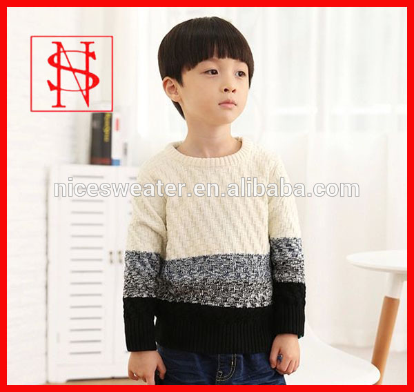 ファッションストライプ男の子セーター2014年デザインパターンのセーターを編むモデルのクレイモデル-キッズ服　セーター問屋・仕入れ・卸・卸売り
