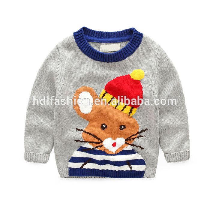 ラブリー動物赤ちゃんワンピース布秋/冬コットンベビーファンシーセーター-キッズ服　セーター問屋・仕入れ・卸・卸売り