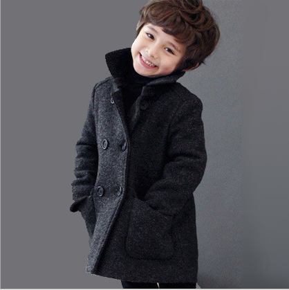 2015新しい スタイル の ファッション韓国子供長い冬の ウール ナイロン コート-キッズ服　コート問屋・仕入れ・卸・卸売り