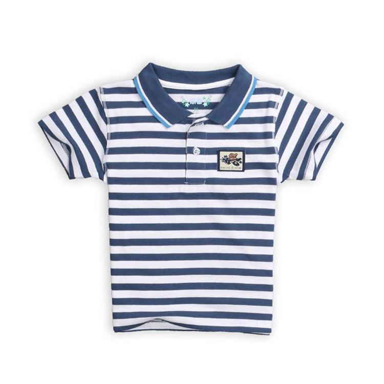 子供男の子服シャツ男の子の tシャツ ポロシャツ キッズストライプ服100%綿-キッズ服　シャツ、トップス問屋・仕入れ・卸・卸売り