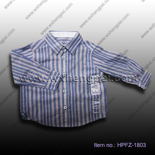 男の子の縞のワイシャツ-キッズ服　シャツ、トップス問屋・仕入れ・卸・卸売り