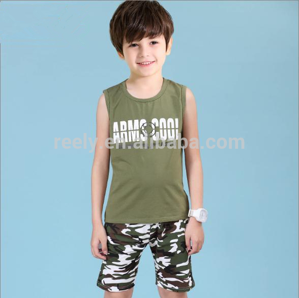 子供カジュアルベスト男の子服子供タンクトップファッションスカルプリントベスト夏タンクトップス-キッズ用下着問屋・仕入れ・卸・卸売り